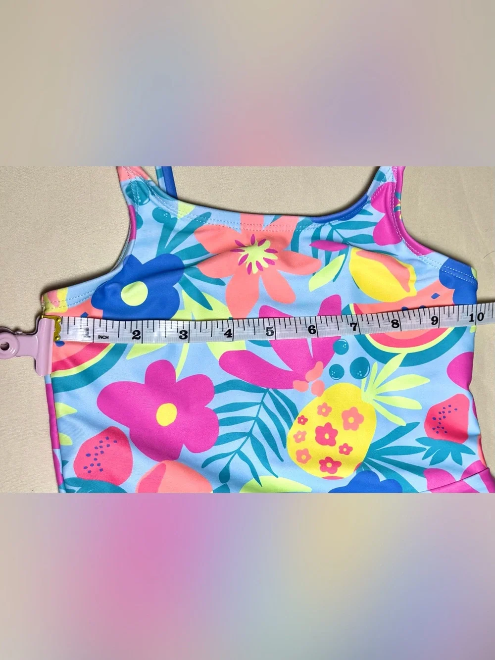Jumping Beans 4T Tropical Fruit & Floral Tankini Swimsuit 2 Piece Swim Set